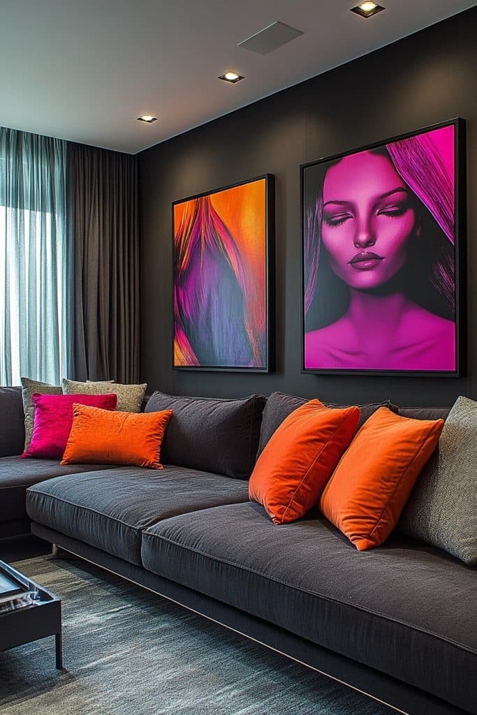 Artful Grey Living Room