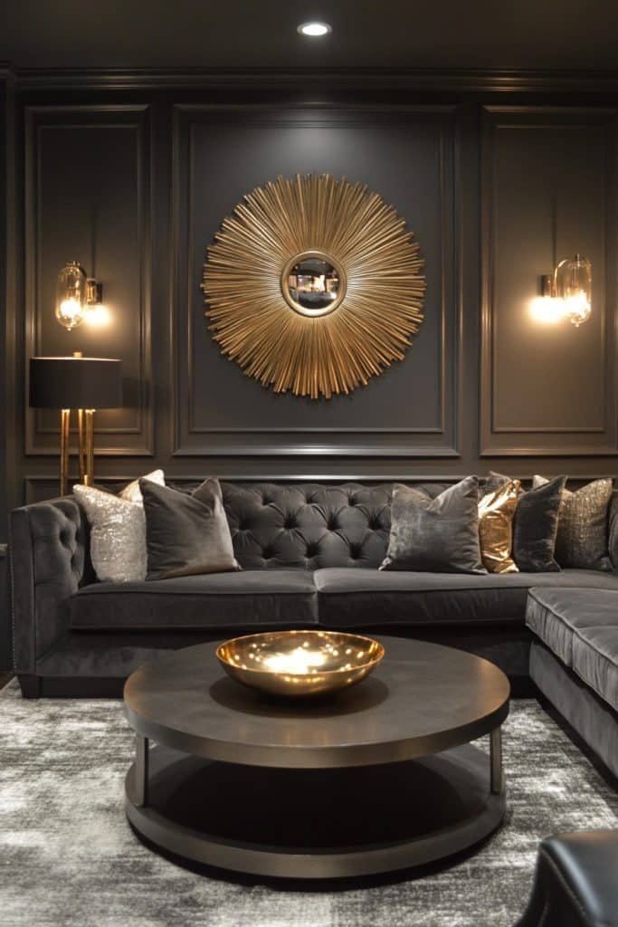 Grey Meets Metallic Sophistication