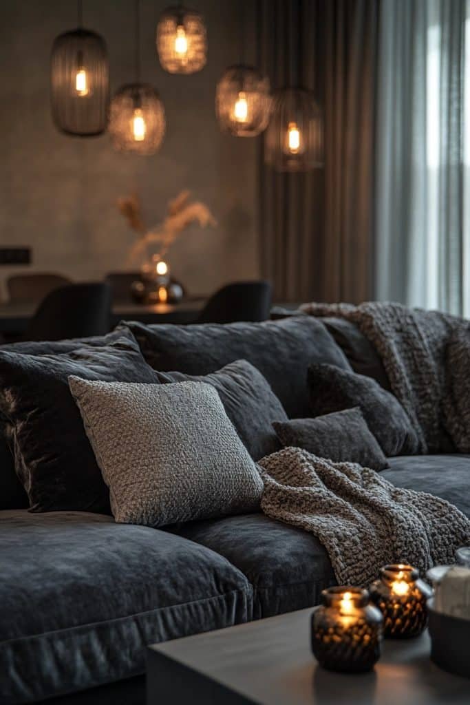 Velvet Elegance with Dark Grey
