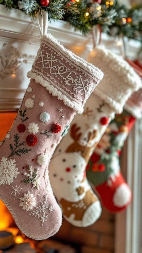 Chenille and Felt Stockings