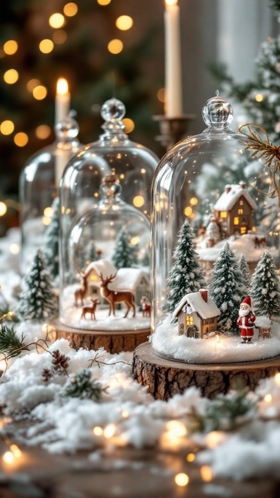 Glass Cloche Snow Scenes